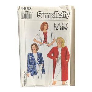 Simplicity 9568 Pattern for Womens Jacket Size 6-14 uncut